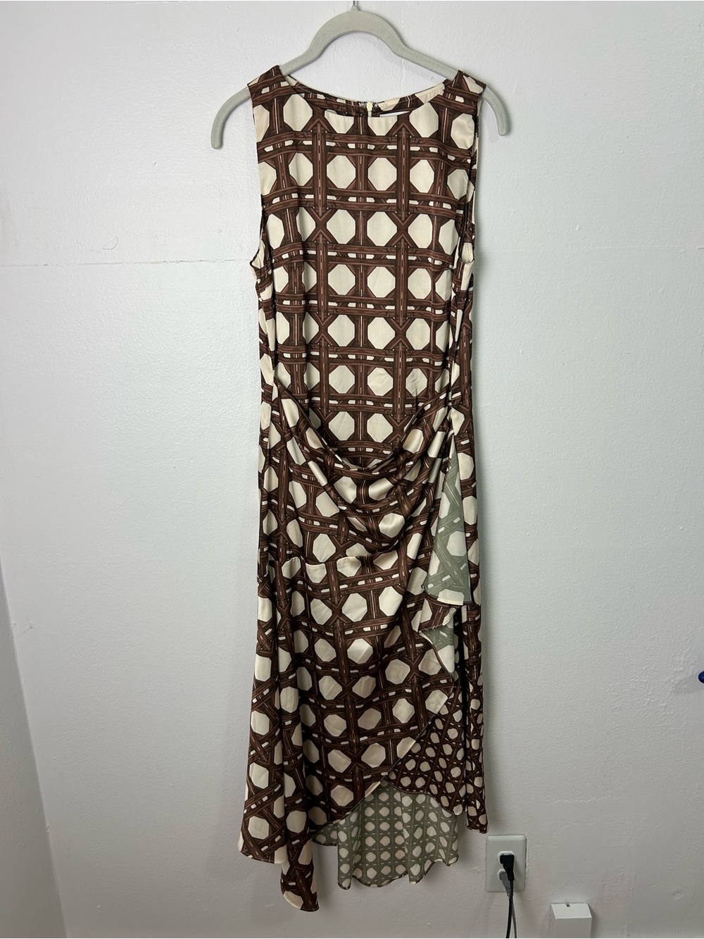 Misa Los Angeles Alodia Chocolate Brown Satin Midi Dress Size S - Picture 2 of 16